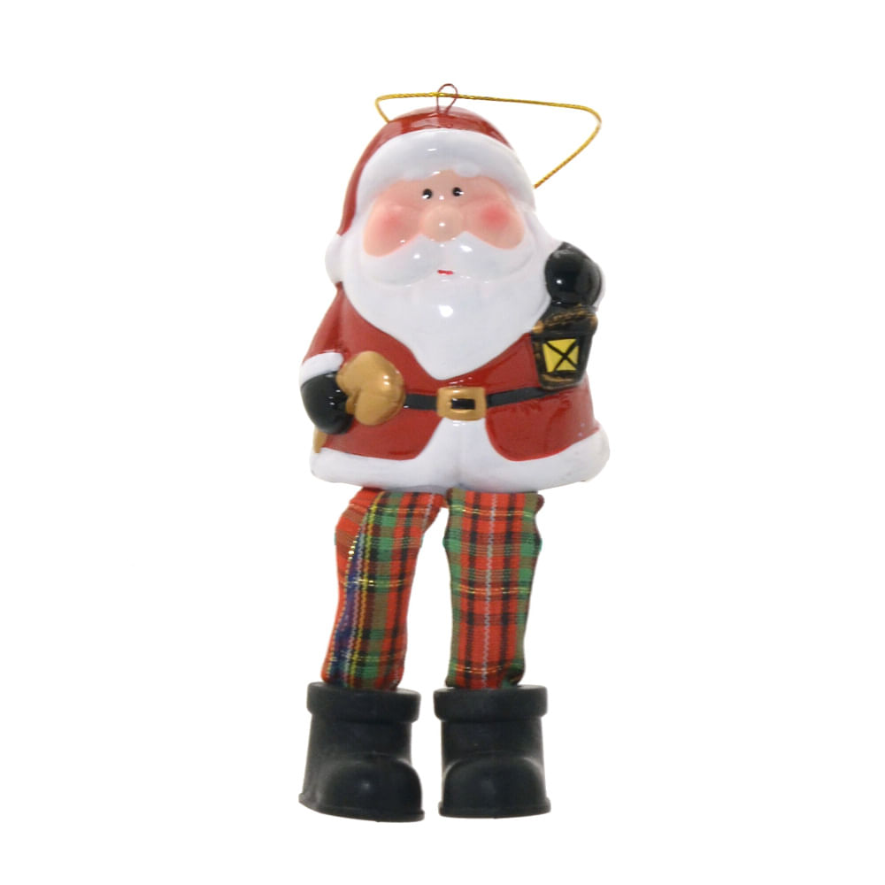 Papai Noel com Perna Articulada Pendente para Árvore de Natal 14cm  Espressione Christmas - Dadepresente