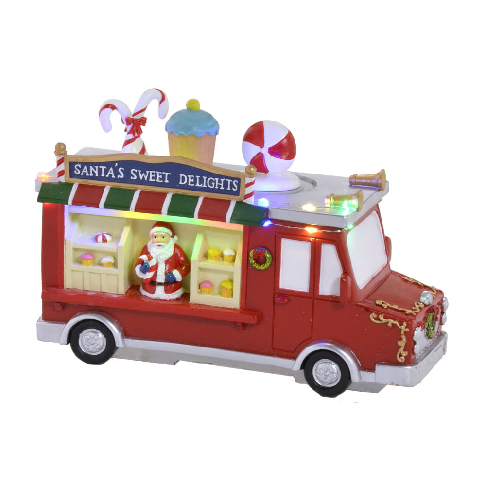 Cenário de Natal Food Truck Papai Noel com Luz e Movimento 25cm -  Dadepresente